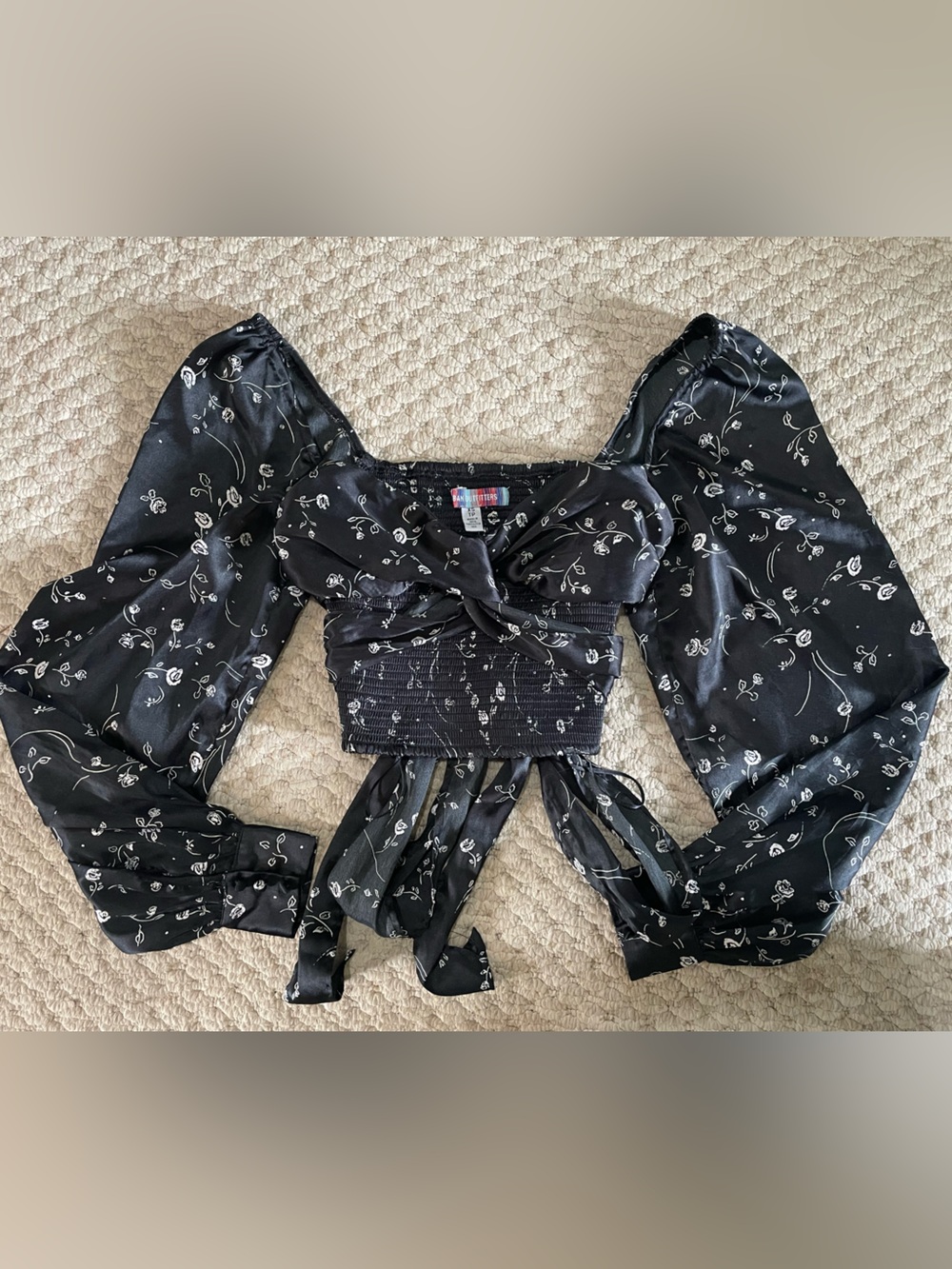 Urban Outfitters Black Tie Blouse